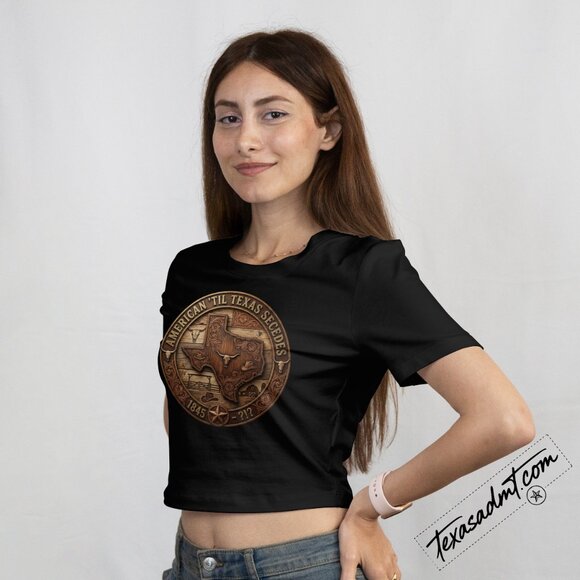 Texas Pride “American ’Til Texas Secedes” T-Shirt Western Texas State Emblem - Picture 3 of 4